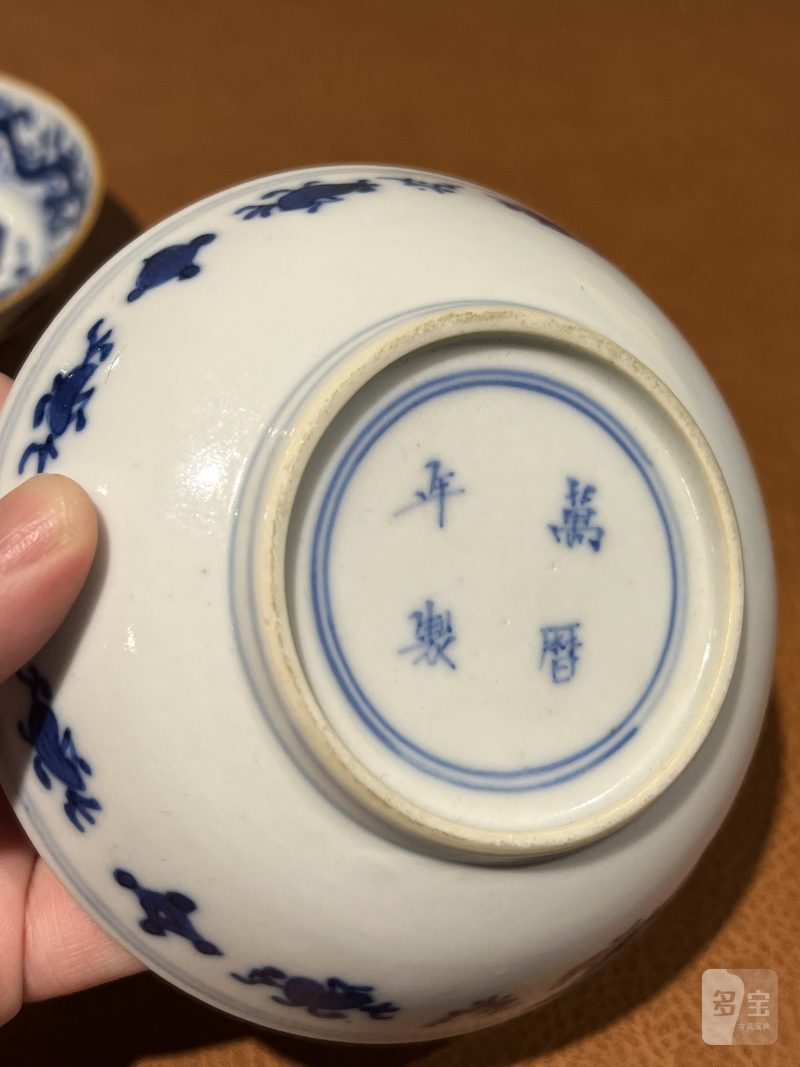 清 青花婴戏纹盘（一对） - 图10